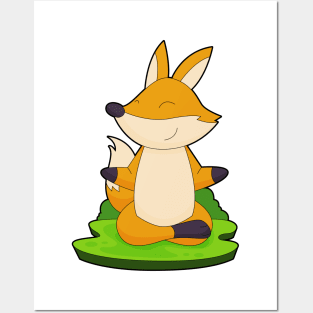 Fox Yoga Meditation Gymnastics Posters and Art